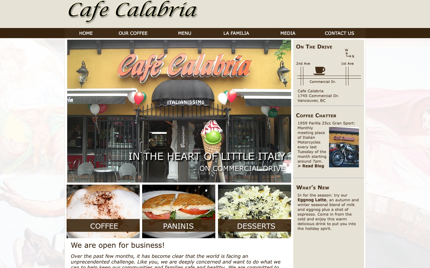 The current homepage
